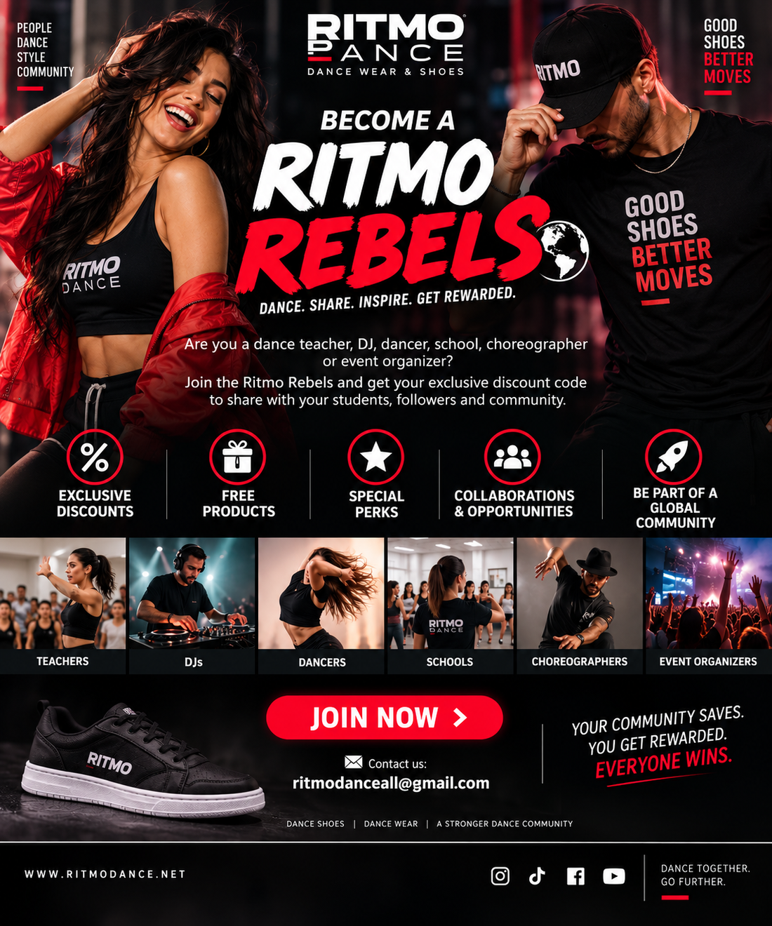 🔥 BECOME A RITMO REBEL  Dance. Share. Inspire. Get rewarded. 💃🕺
